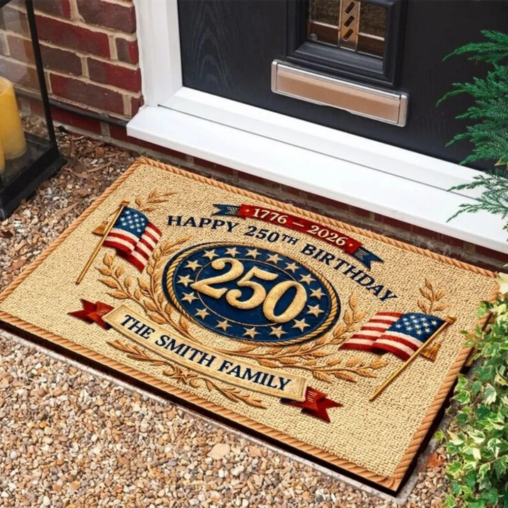 VIKAMA American Independence Day 250th Anniversary Doormat Non-Slip Entrance Welcome Mat Kitchen Bedroom Carpet Home Decor