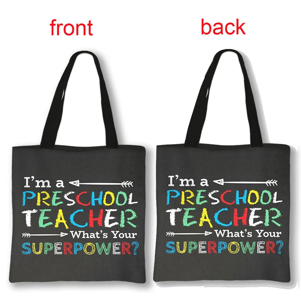 Grazie insegnante borse per la spesa insegnante di supereroi borse a tracolla da donna per borsa da viaggio borsa da viaggio di grande capacitร
