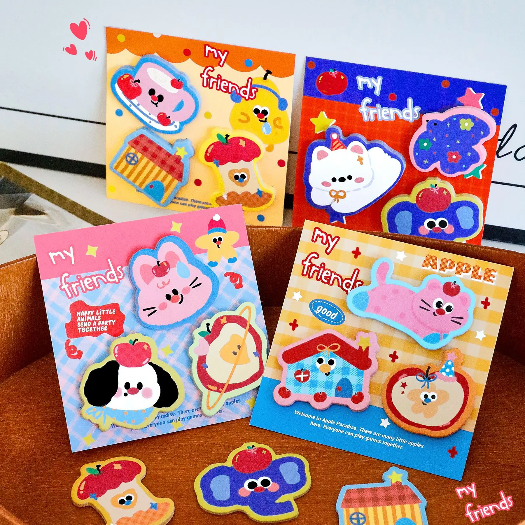 Ins Cute Pet Combination Post Notes Student Cartoon Multiple Hand Account Decoration  Message Note Sticky Note N Times Notepad