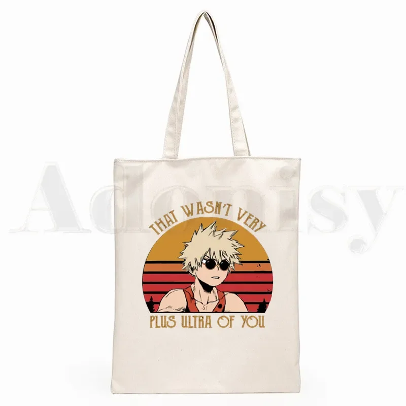 My Hero Academia Bakugou Boku No Hero Academia Graphic Cartoon Print Shopping Bags Girls Fashion Casual Pacakge Hand Bag