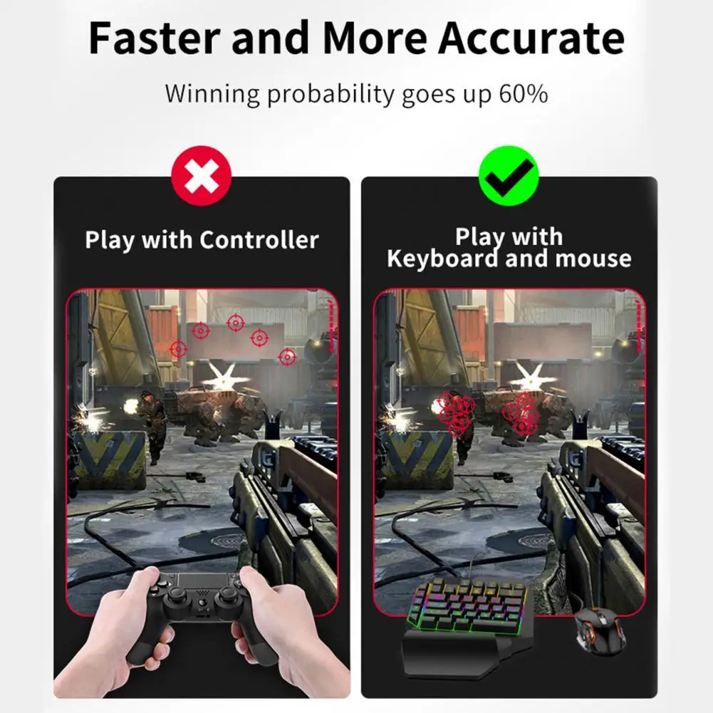 MIX Master Gaming Controller Game Control One Handed Keyboard Mouse Converter Set for PS3/PS4 PS5/for ONE/for Switch - Image 5
