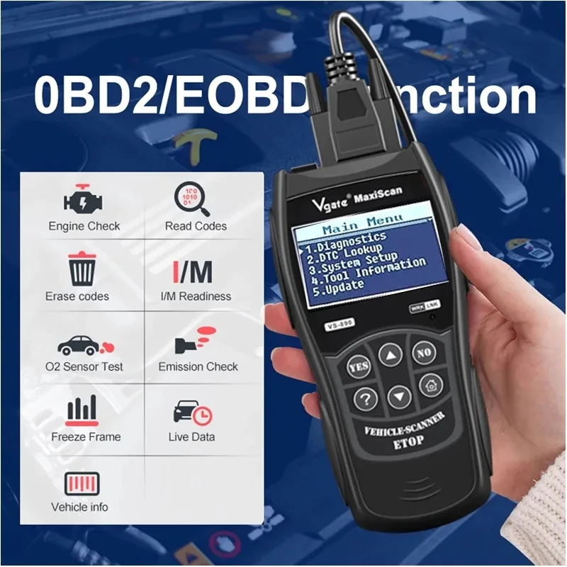 2023 Newest Versions Vgate VS 890 OBD2 Diagnostic Scanner VS890 SCAN Tool VS 890 CAN-BUS Multi-Languages OBD 2 Car Code Reader