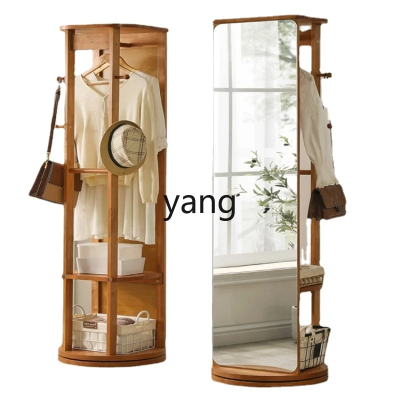 

L'm'm Solid Wood Full-Length Mirror Girls Bedroom and Household Dressing Mirror Clothes Rack Mirror