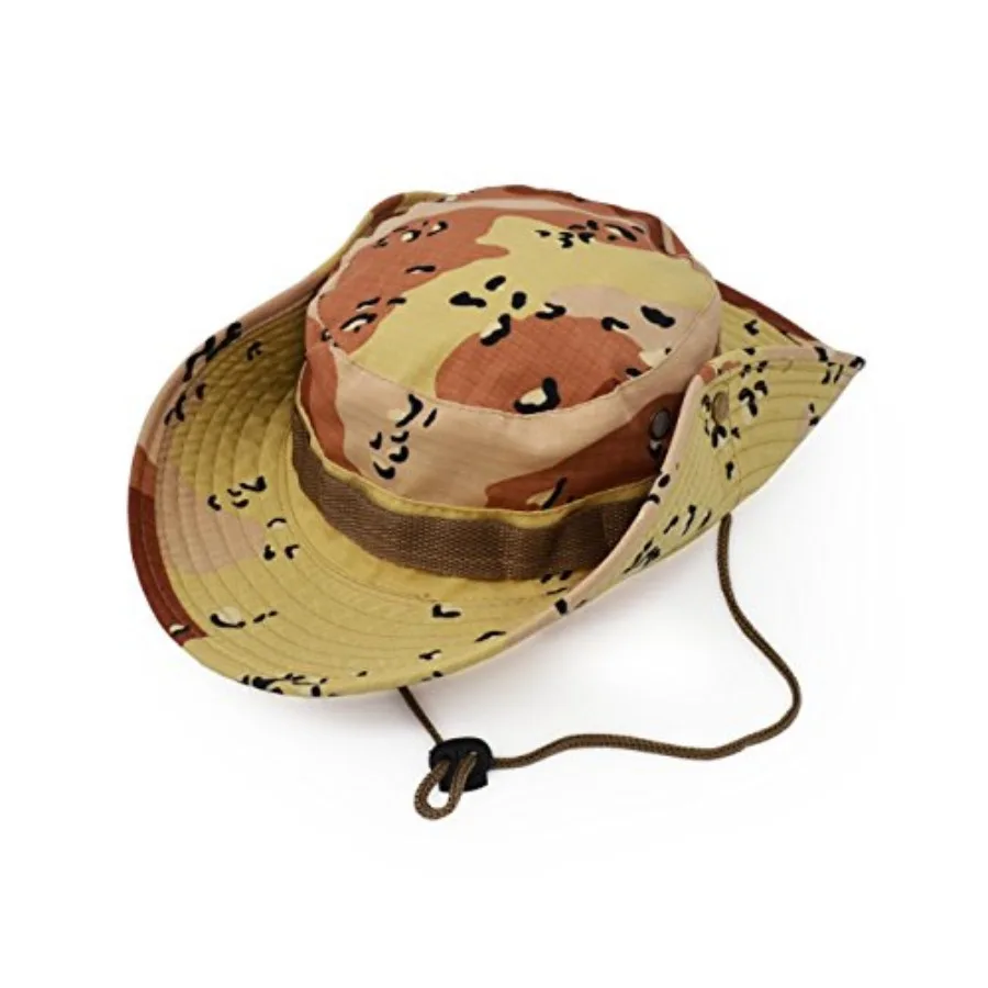 

Outdoor Wide Brim Sun Protect Hat, Classic US Combat Army Style Bush Jungle Sun Cap for Fishing Hunting Camping