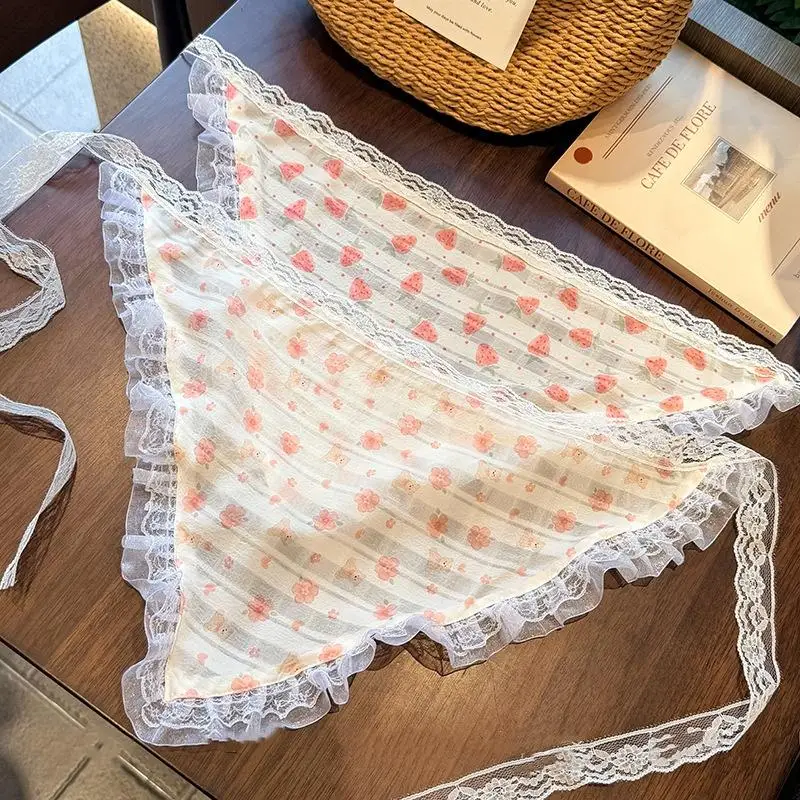 Süßer Spitzenbesatz Dreieckiger Kopftuchschal im Landhausstil Multifunktionaler Schleiergürtel für Urlaub, Strand, Alltag und Freizeit-Styling-Dekoration – Detail 8
