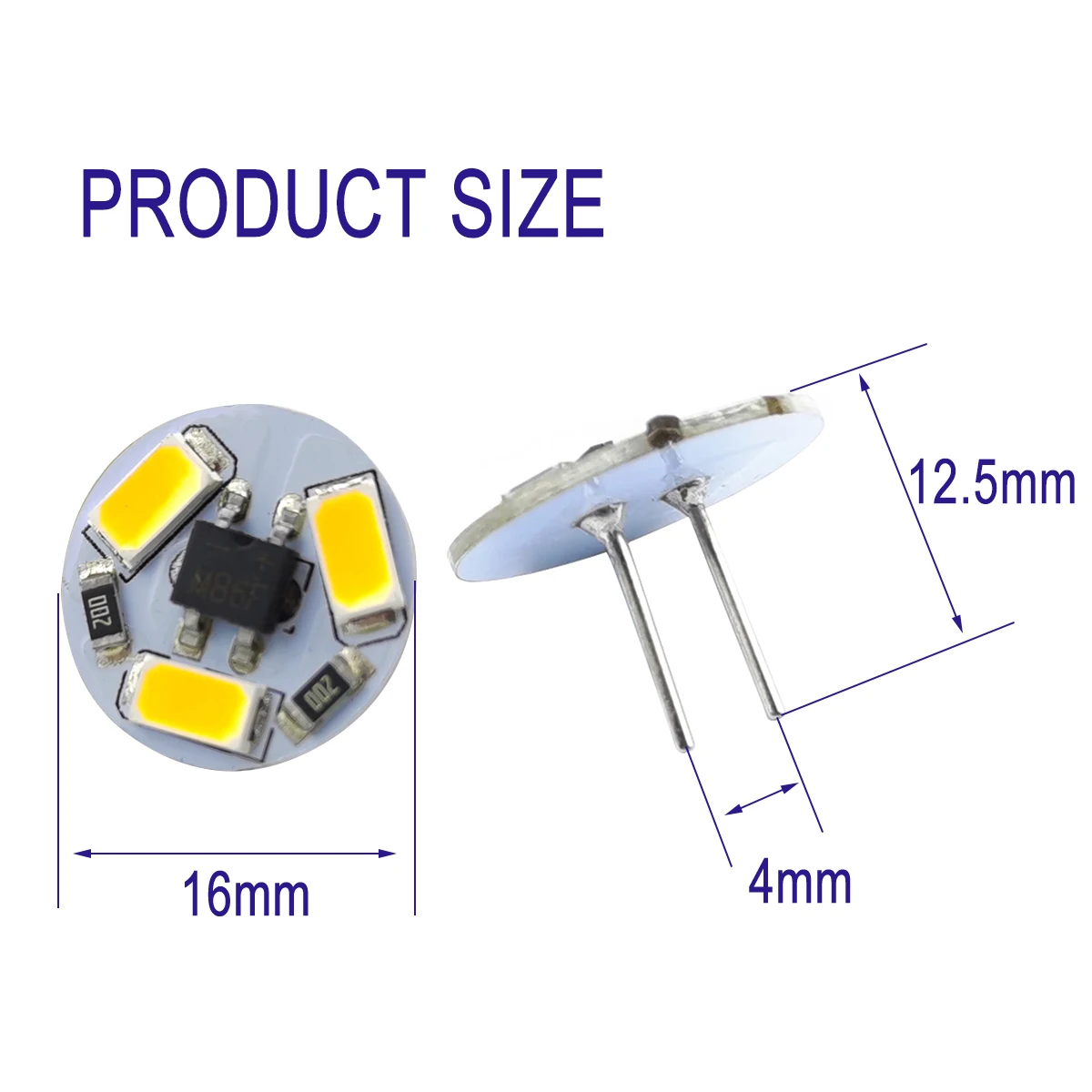 Round 12V G4 LED 0.6W 3LEDS SMD5730 PCB Range Hood LED Bulb Wihte Warm White Crystal Light Chandelier Lighting Bulbs