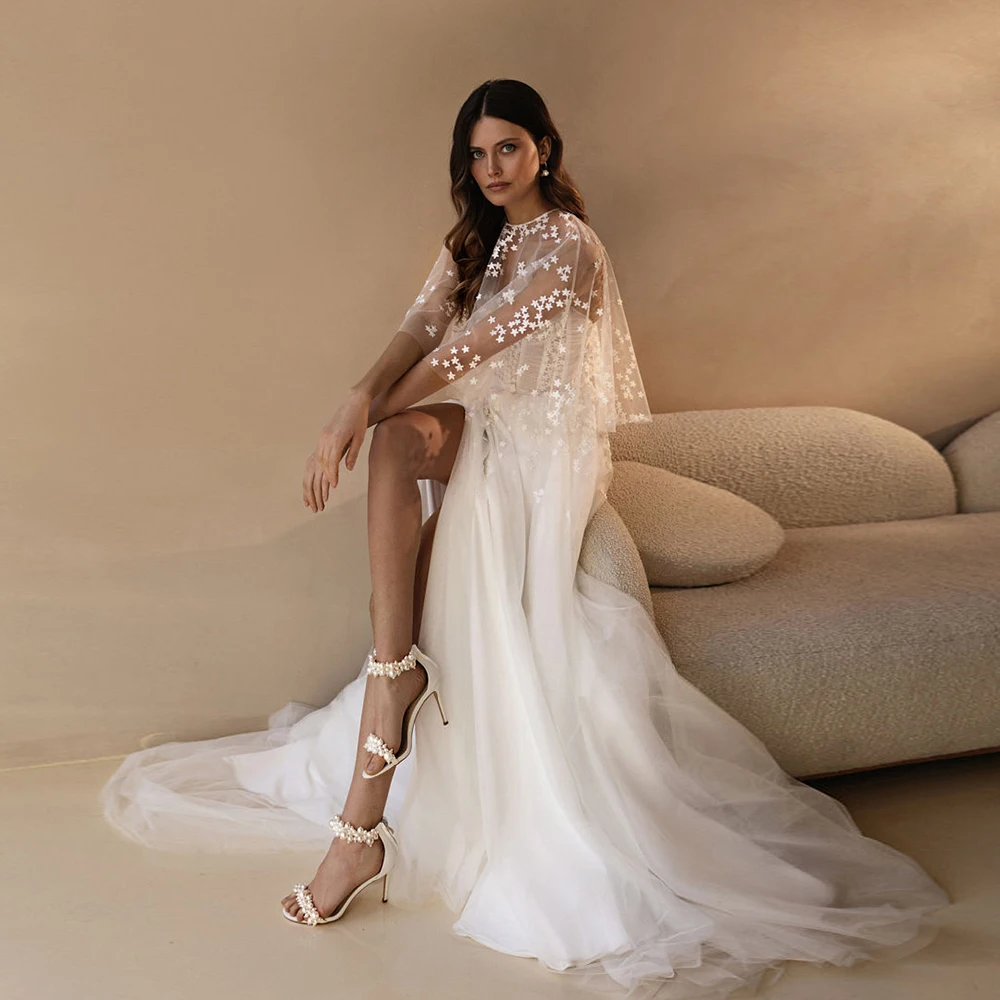 Elegant Sweetheart Wedding Dresses for Women 2024 Sleeveless Soft Tulle Bridal Gowns with Lace New Side Slit Vestidos De Novia