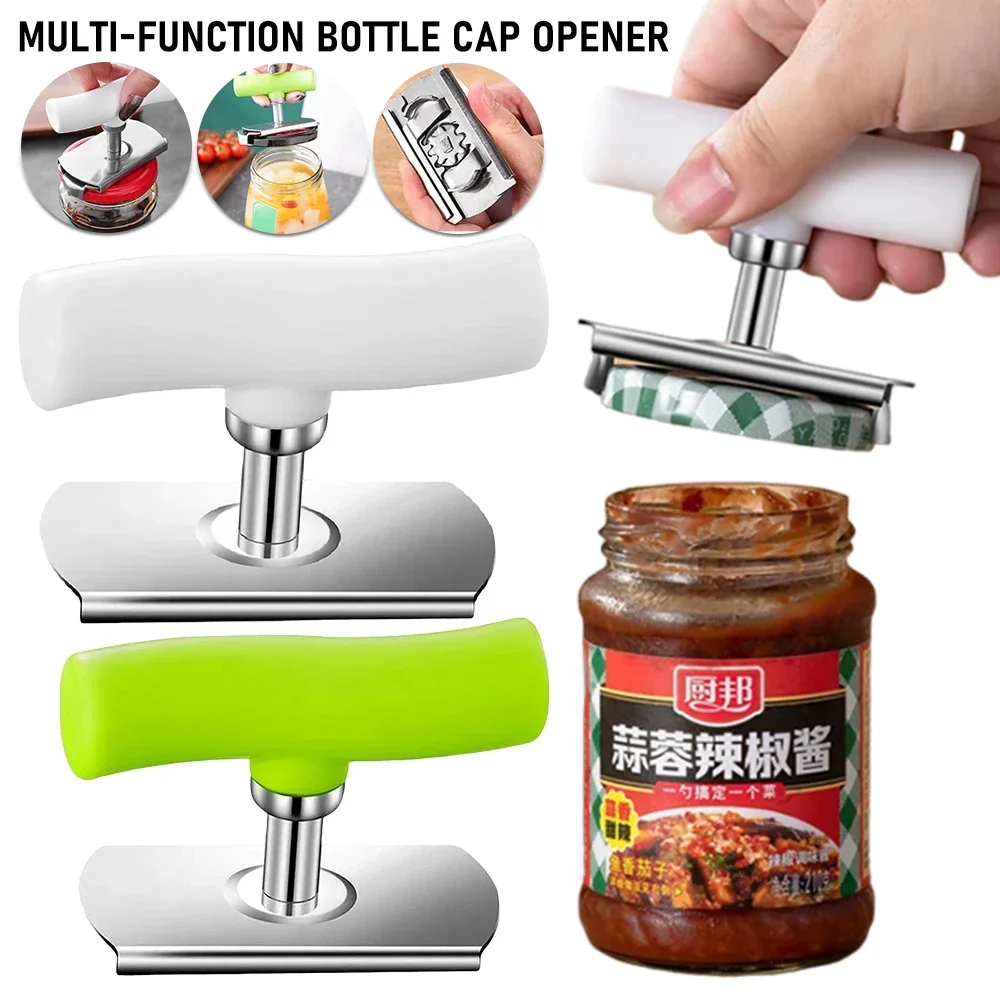 

Universal Bottle Cap Opener Stainless Steel Adjustable Lids Off Jar Opener Labor-saving Screw Can Opener for Kitchen Gadget