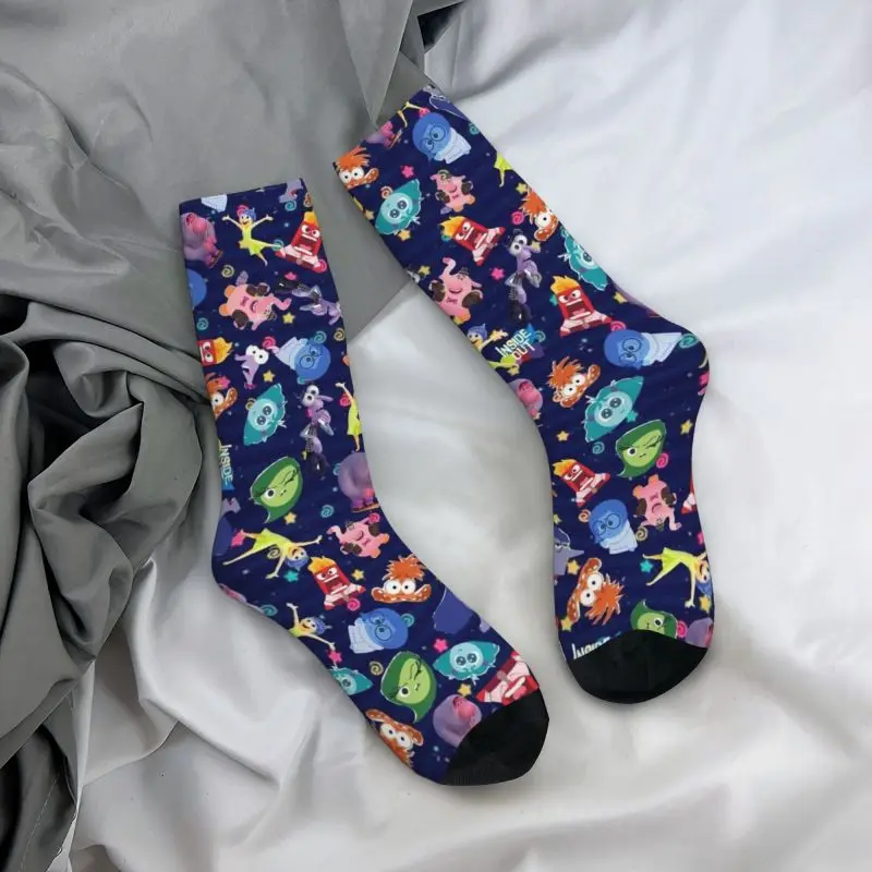 Custom Inside Out Cartoon Dress Socks Mens Womens Warm Funny Novelty Crew Socks