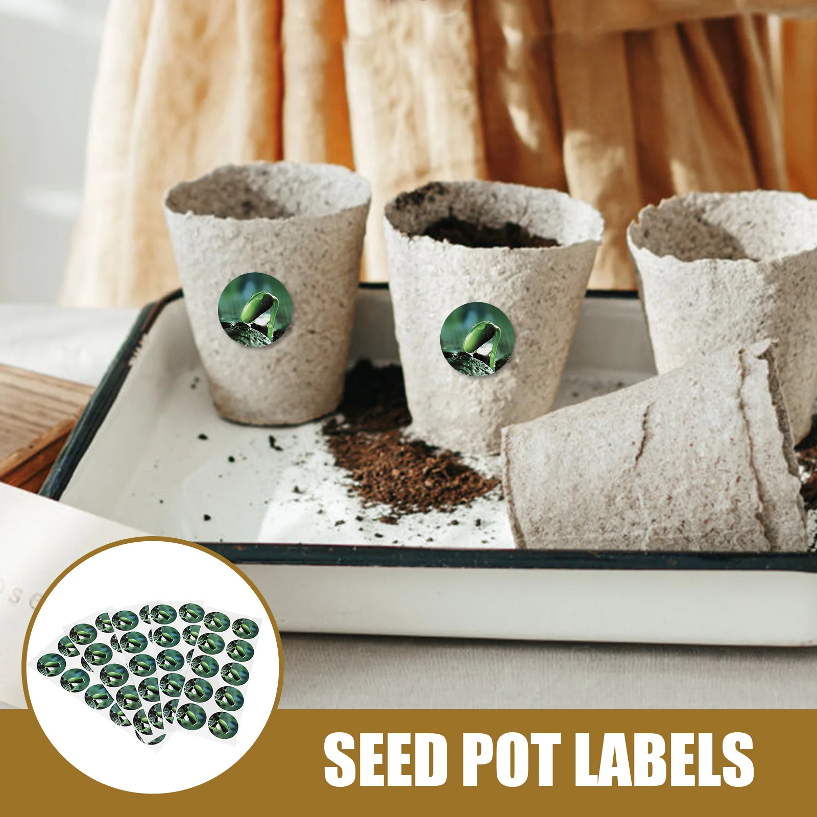 ملصقات وعاء البذور البلاستيكية المتينة المقاومة للماء 5 أوراق سهلة العصا ملصقات بمناسبة النباتات أدوات البستنة المائية وعاء البذور ملصقات PVC