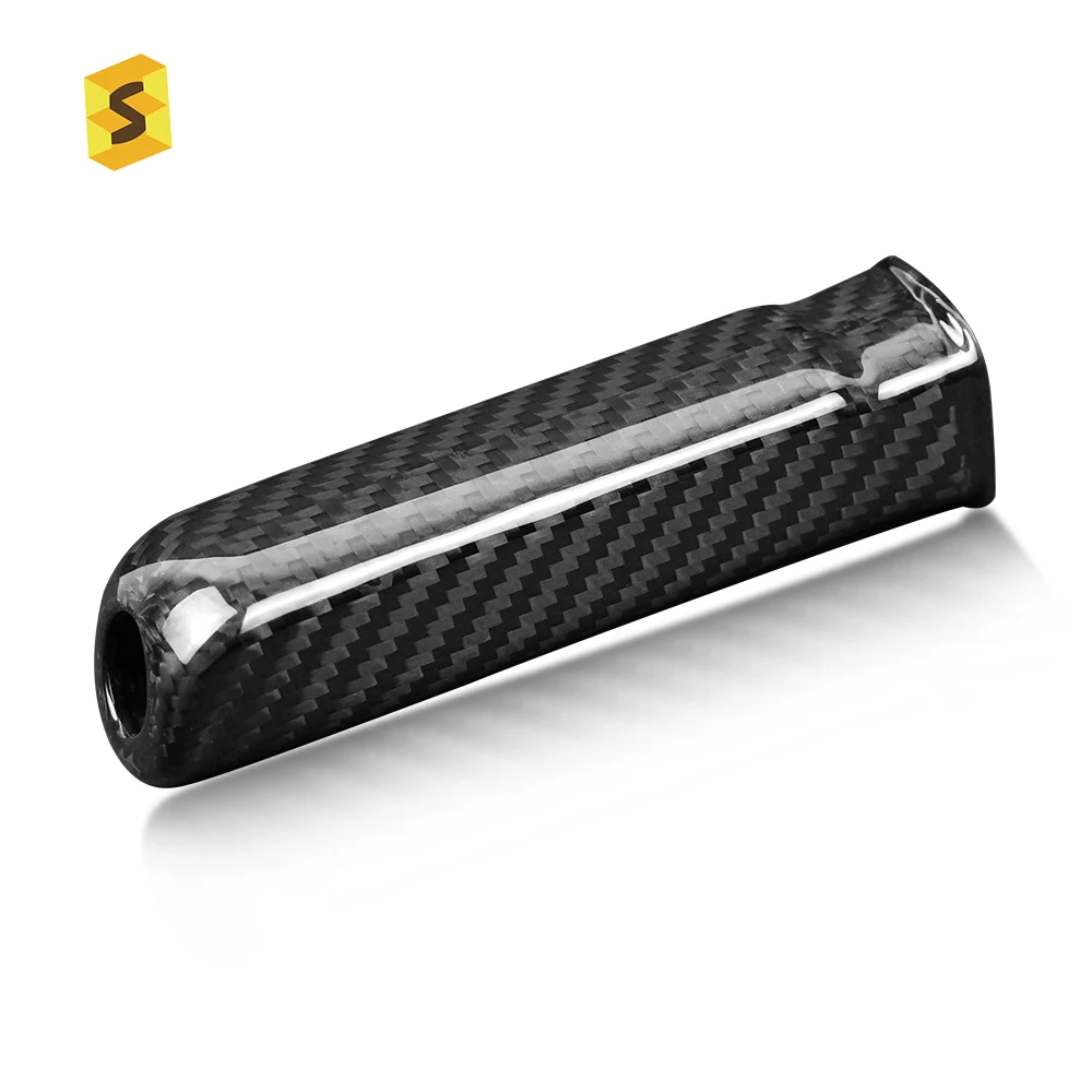 

Shasha Carbon Fiber Accessories Carbon Fiber Trim Parking Brake Replacement Sleeve Car Interior Trim for Mustang 2010-2014