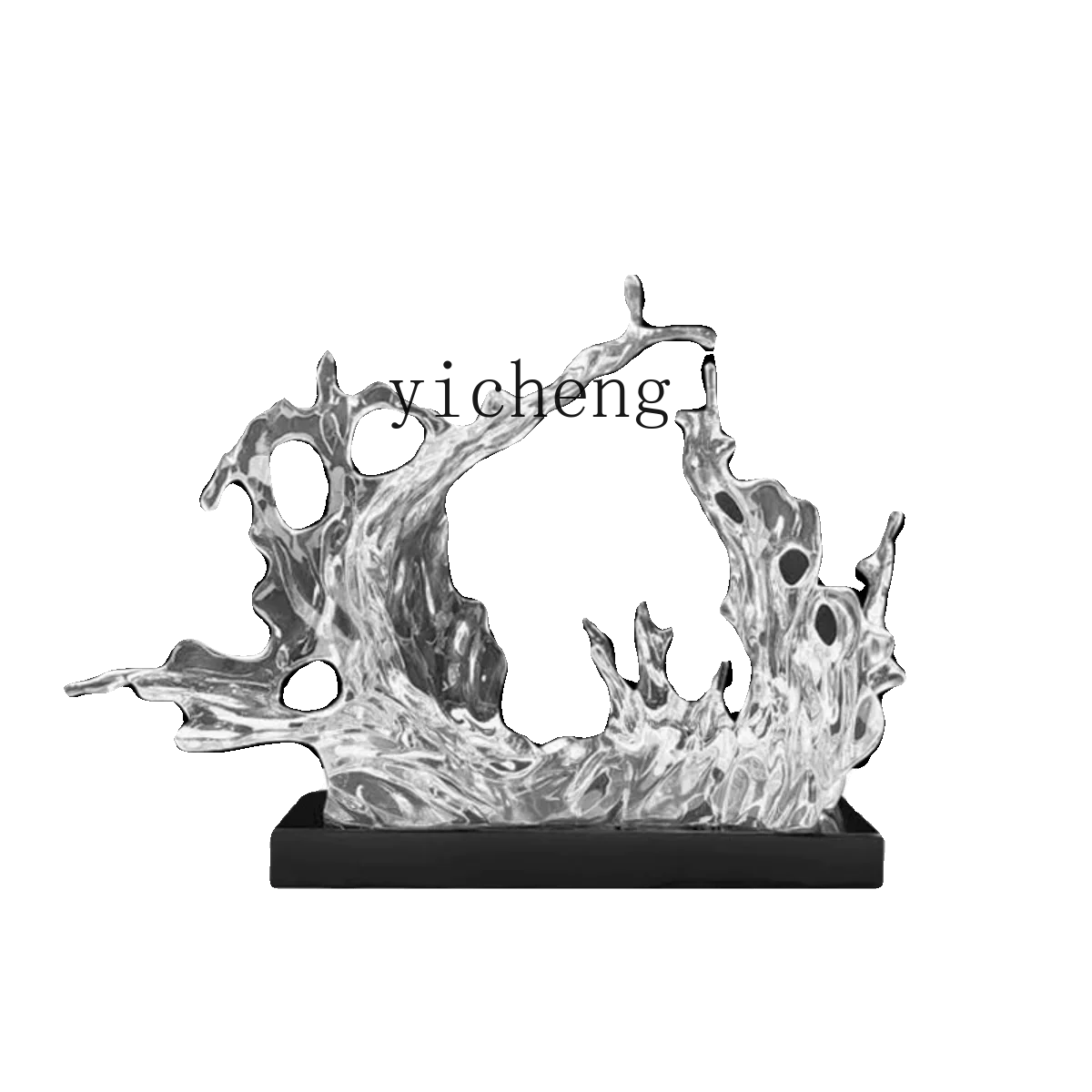 L8-12 Entrance Prosperity Ornament Transparent Wave Sculpture Large Floor Decoration