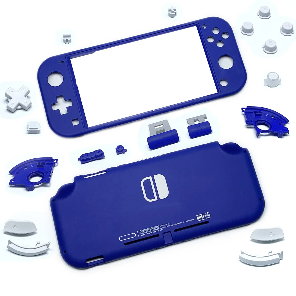 Запасной пластиковый корпус NS Lite чехол и кнопки для консоли Nintendo Switch Lite Передняя и задняя крышка лицевой панели-синий
