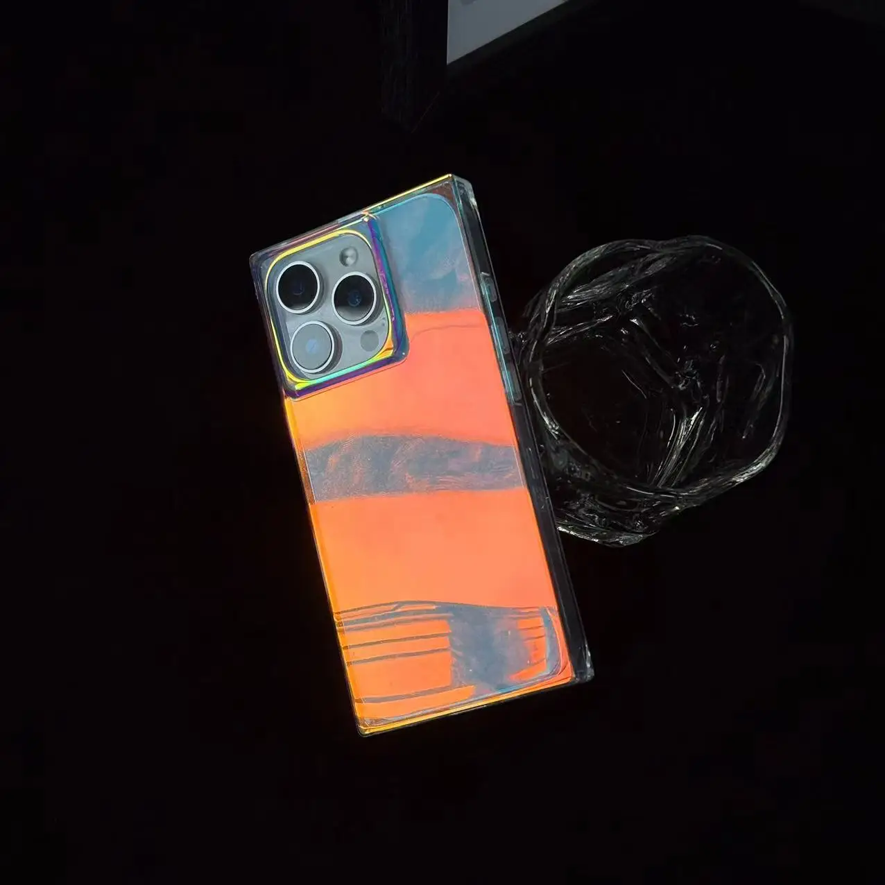 Fashion Cool A Riot of Colours laser light Dazzling Rectangle Cover Case for iPhone 13 14 15 16 17 Pro Max Glossy Phone Case
