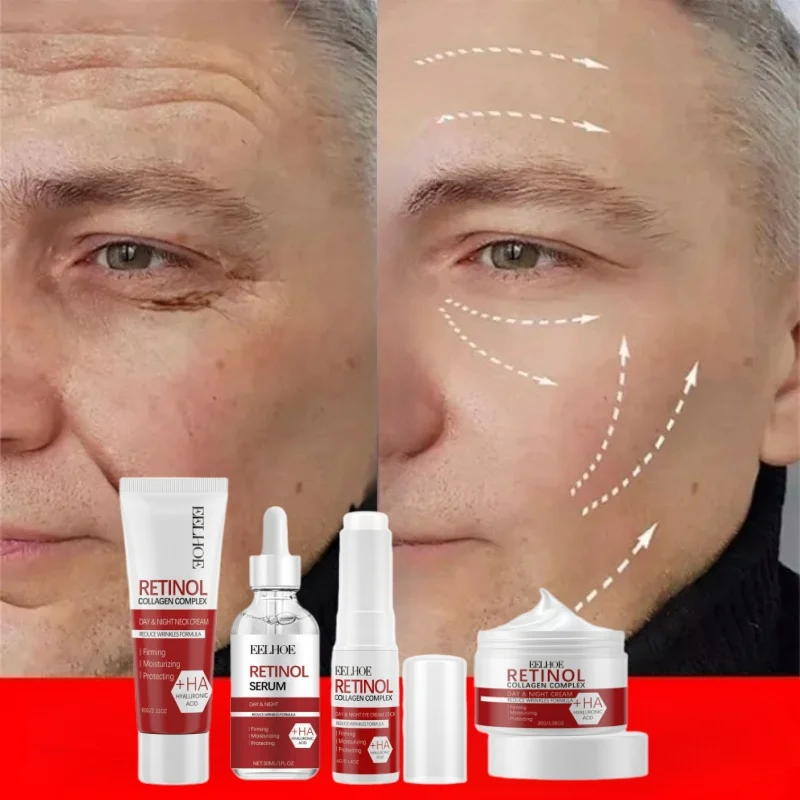 Retinol entfernen Falten Gesicht Set straffen Lifting Anti-Aging-Serum verblassen feine Linien Augen stift verbessern Schwellungen koreanische