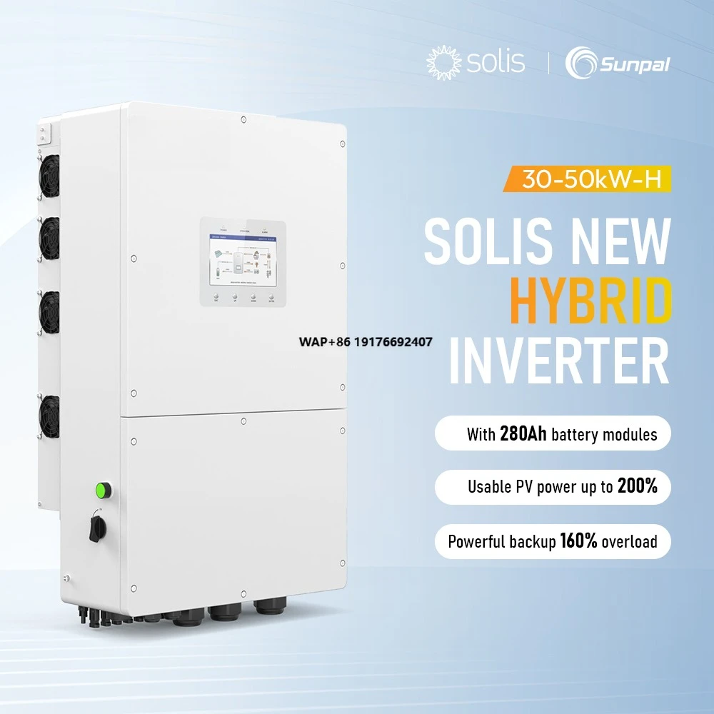Solis Three Phase Solar Hybrid Inverter High Voltage 30Kw 40Kw 50Kw All in One Off Grid Grid-Tie Energy Storage Inverters UPS