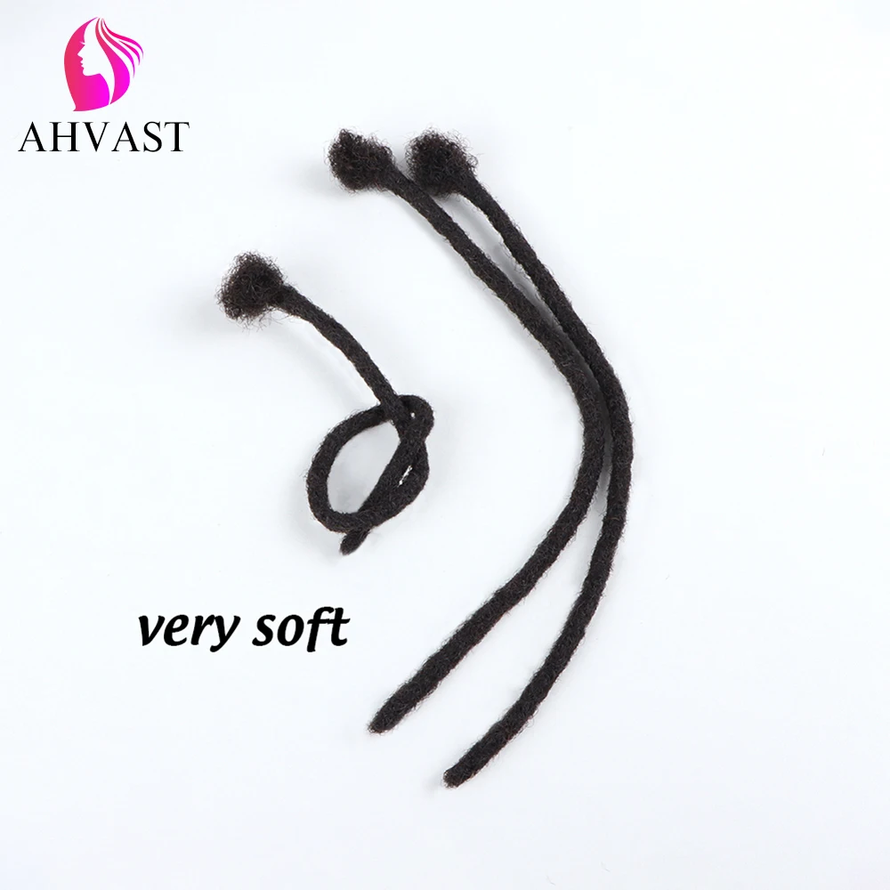 AHVAST Grosir Murah Dreads Afro Kinky Loc Ekstensi Rambut Manusia Gimbal Ekstensi 100% Rambut Manusia Asli untuk Pria/Wanita