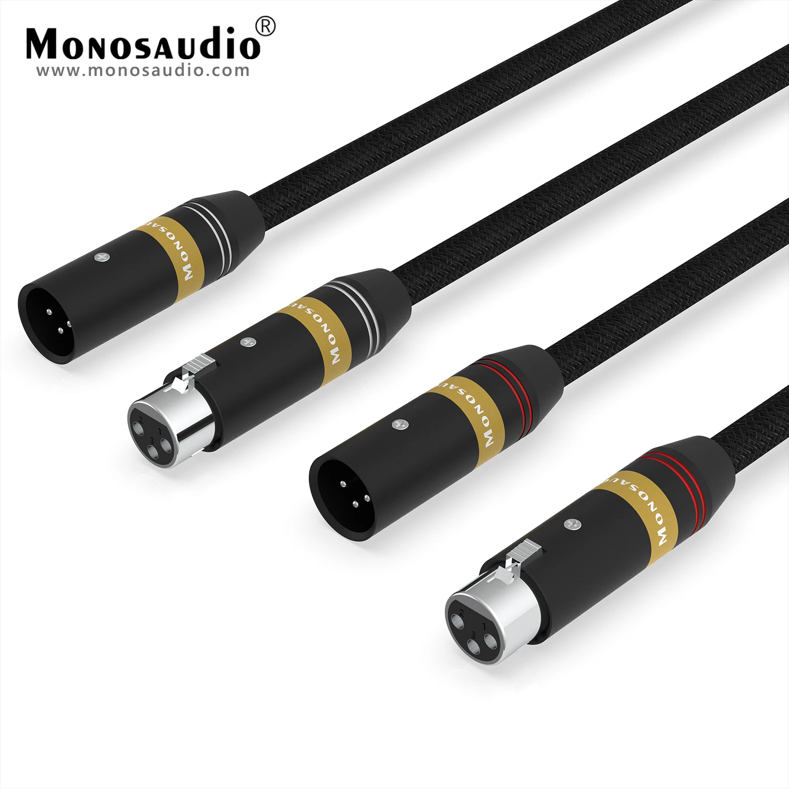 Monosaudio A202X XLR Balanced Interconnect Cable With Silver Plated XLR Plug 3Pin Male to Female Audio Balanced Cord Cable