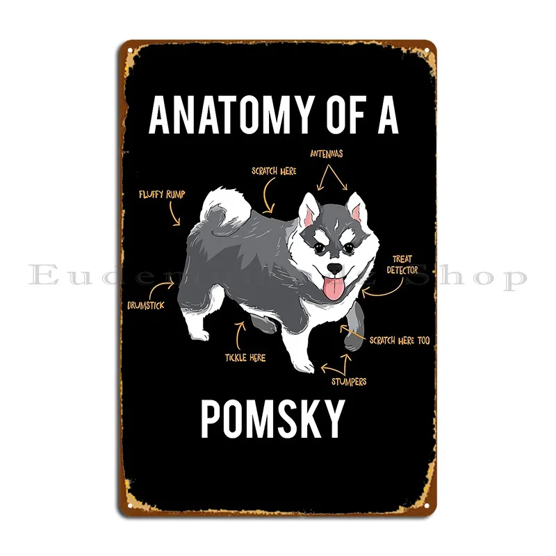 Anatomy Of Pomsky Metal Plaque Poster Pub Personalized Club Club Party Tin Sign Poster