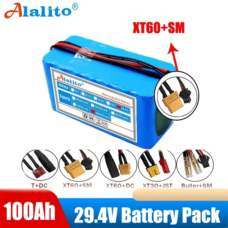 

24V 100Ah 7S3P 18650 Li-ion Battery Pack 29.4V 100000mAh Electric Bicycle Moped /Electric/Lithium Ion Battery Pack+ 2A Charger