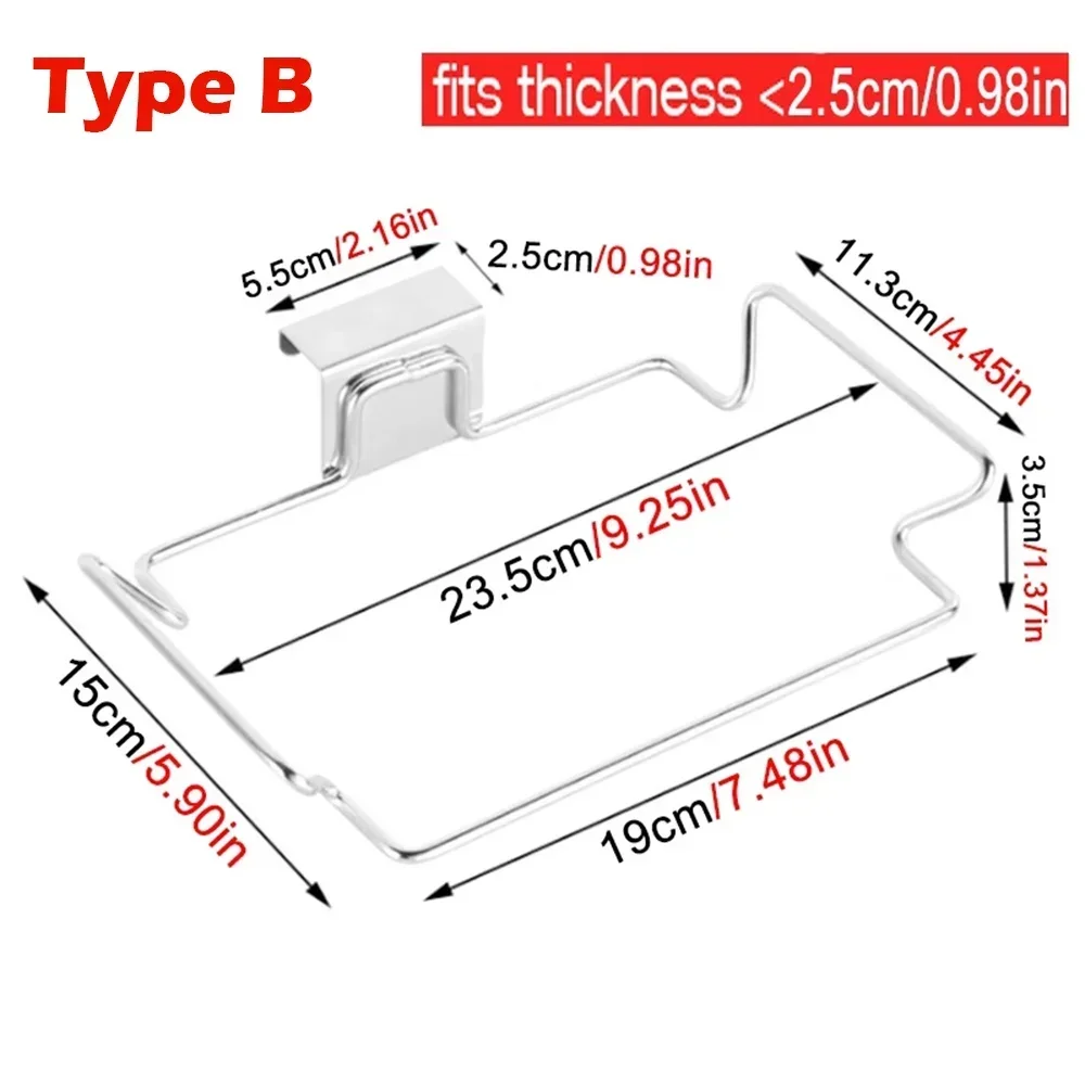Kitchen Trash Rack Stainless Steel Cabinet Door Garbage Bags Holder Storage Organizer for Kitchen Closet