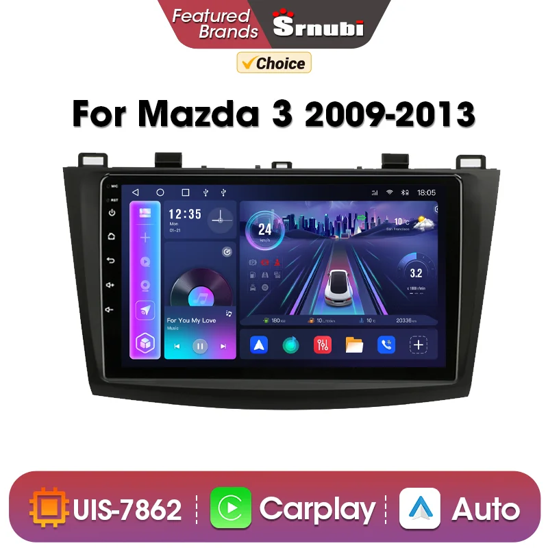 

Srnubi Android 12,0 автомобильное радио для Mazda 3 2009-2013 мультимедийный видеоплеер 2Din 4G WIFI GPS навигация Carplay DVD головное устройство