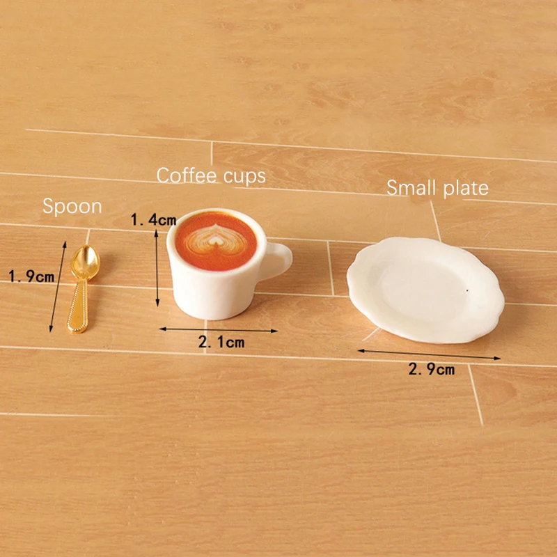 طقم فنجان قهوة محاكاة لبيت الدمية ، ديكور المشروبات ، بيت الدمى ، الطعام ، إكسسوارات اللعب ، غرفة المعيشة ، من من من من