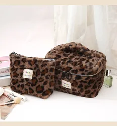 Leopard Print Retro Makeup Bag Large Capacity Cosmetic Bag Fashion Portable Storage Ba Travel Toiletry Bag