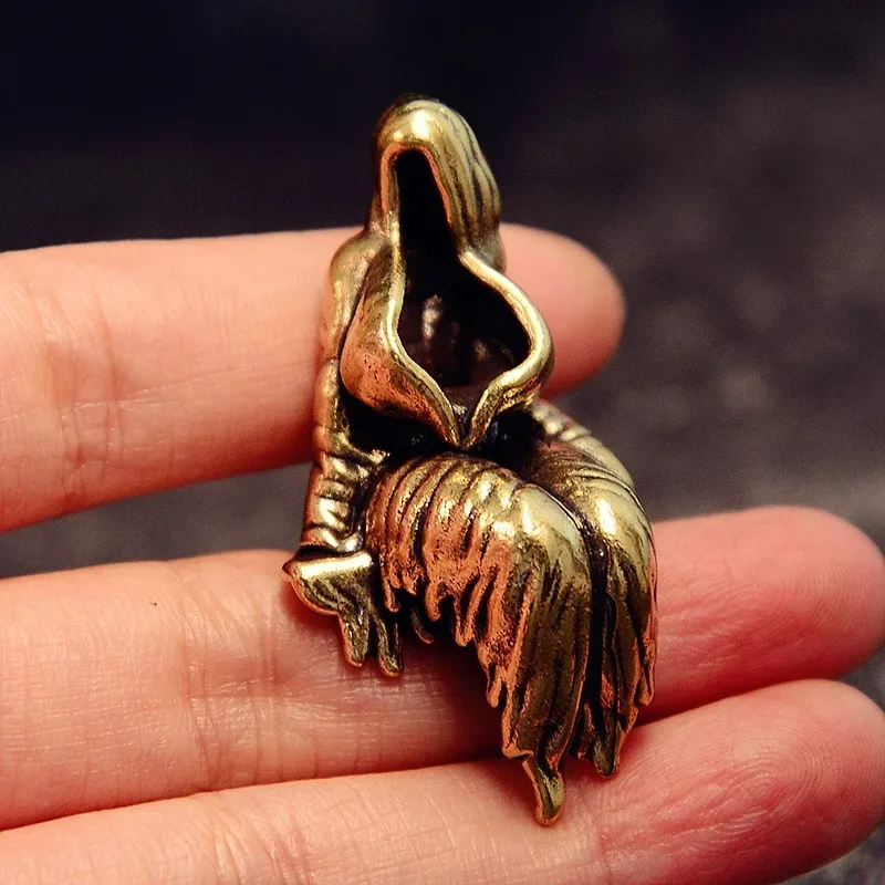 Brass Lady Ghost Small Statue Vintage Character Miniatures Figurines Desktop Decorations Crafts Home Decors Ornaments Sculpture