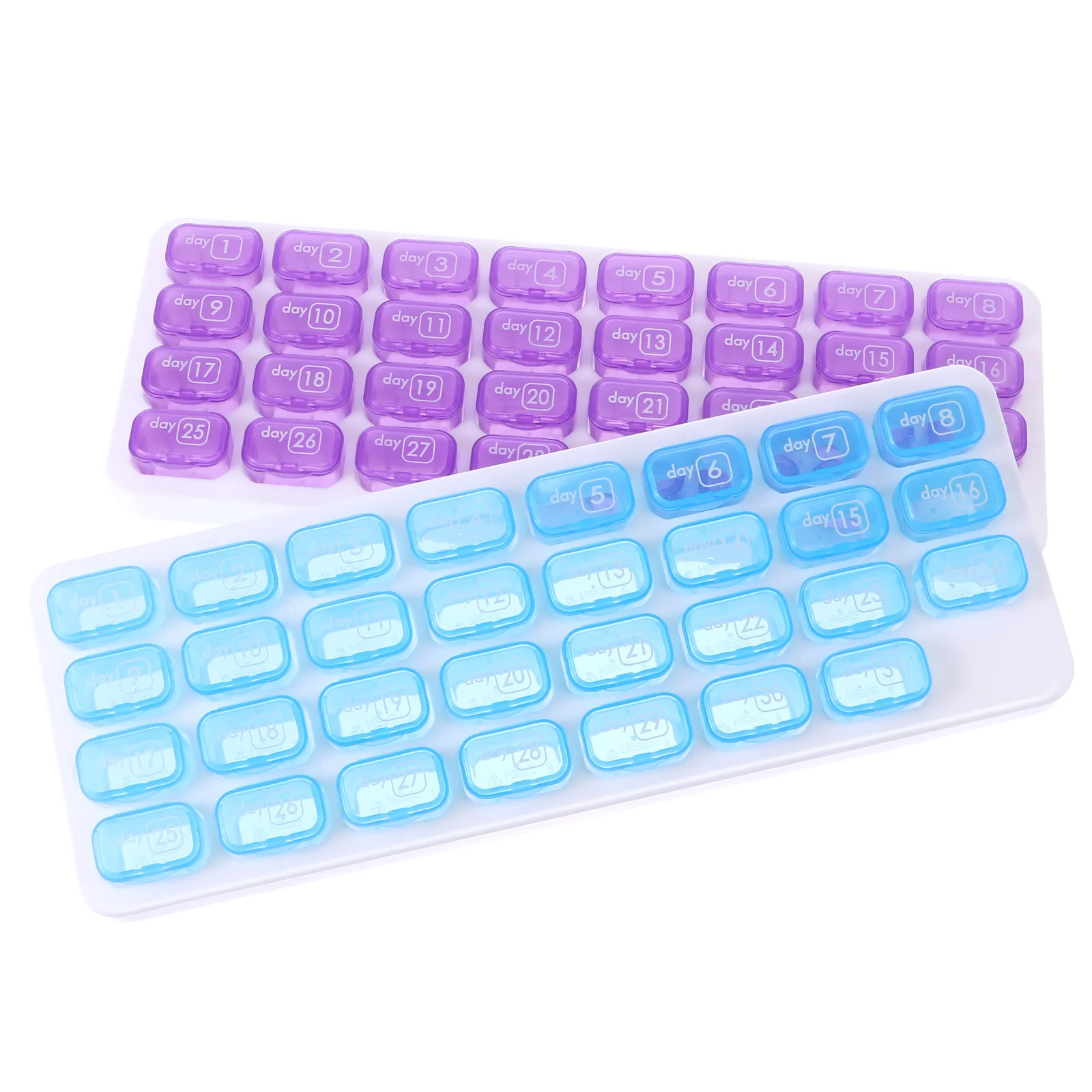 2 Pcs Keyboard Pill Box Daily Organizer Weekly Storage Container Medicine Case Vitamin Monthly Travel