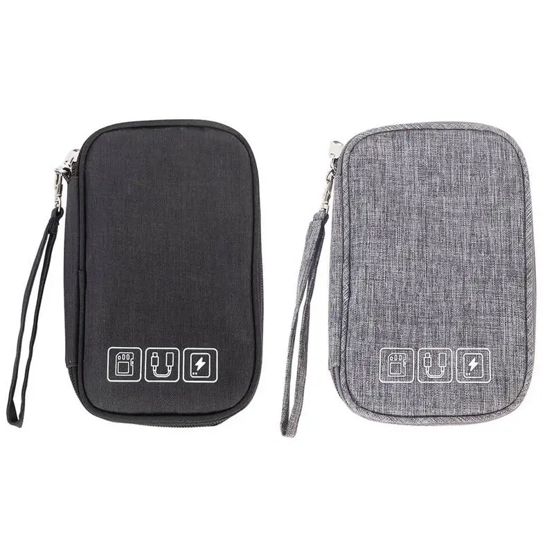 Electronic Organizer Bag Waterproof Portable Cord Gadgets Handbag Travel Mini Pouch For Data Cables Chargers USB Drives Cards