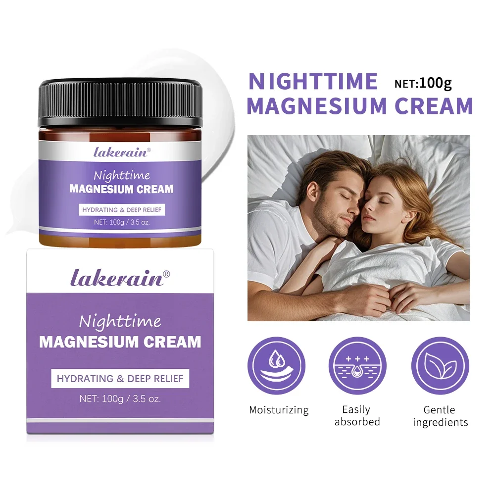 

Magnesium Lotion Nighttime Magnesium Cream Lavender Legs Arms Chest Care Natural Aid for Deep Sleep Moisturizer After-sun repair