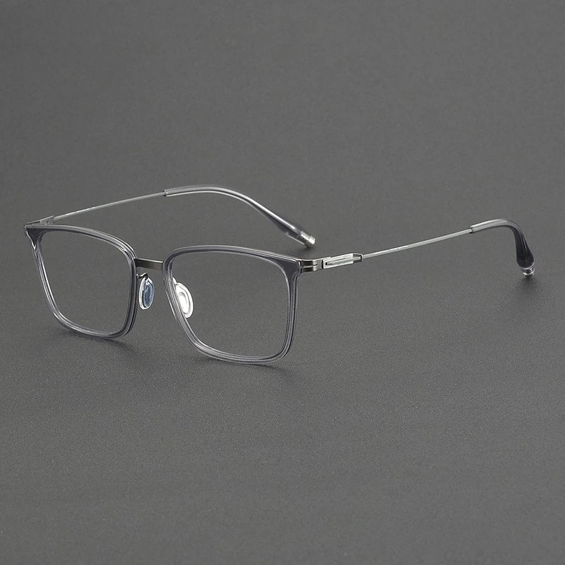 إطار نظارات مربع ياباني من التيتانيوم بدون مسامير 202502 قصر النظر للرجال مصمم خلات وصفة طبية للنساء نظارات حجب زرقاء