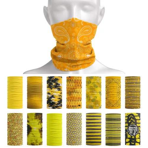 Pañuelo de tubo de Color brillante para mujer, Bandana para deportes al aire libre, polaina amarilla, bufanda para ciclismo, senderismo, correr, diadema, máscara facial para hombre