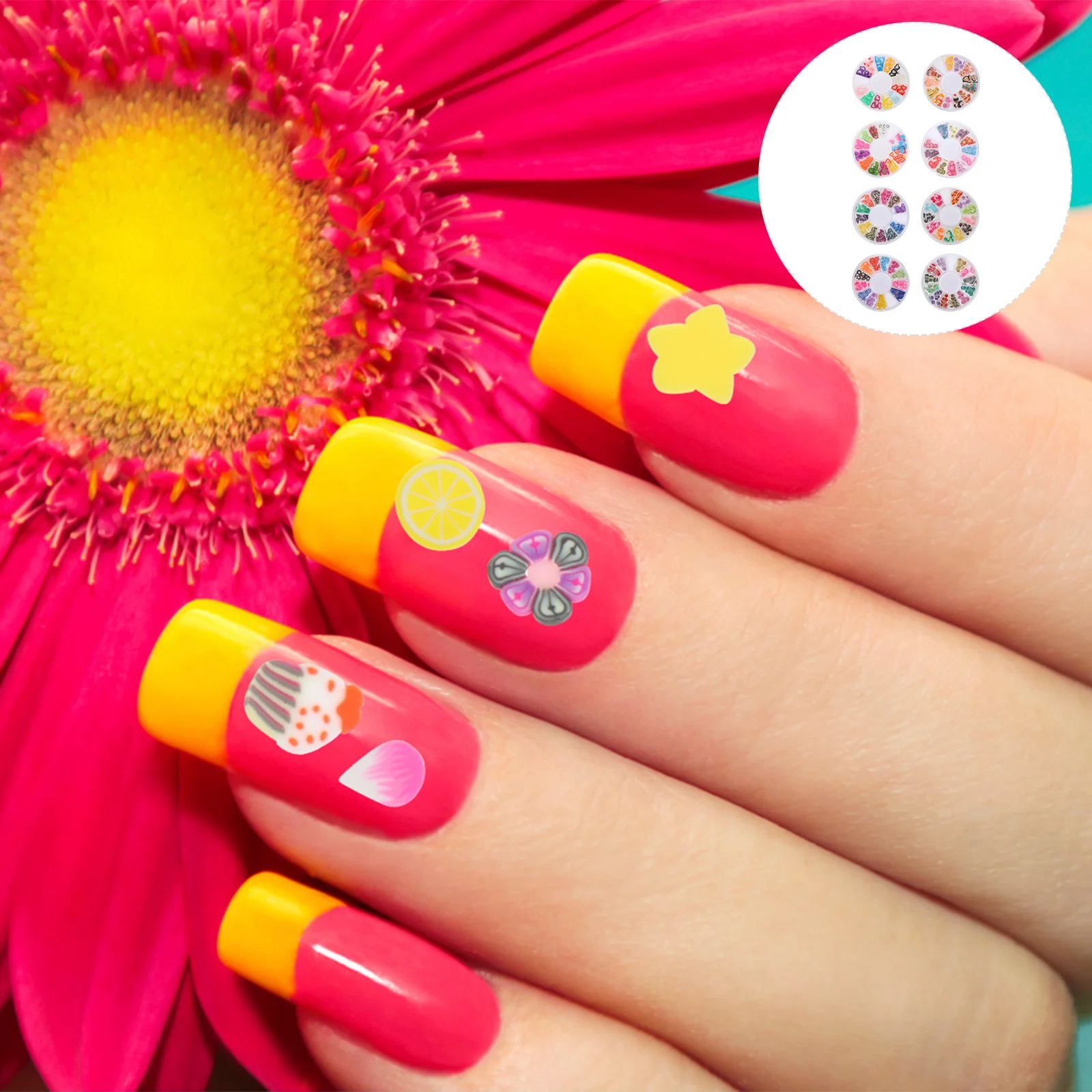 

DIY фруктовые патчи для ногтей, милые декоративные ломтики полимерной глины для маникюра, аксессуары для ногтей, Хэллоуин, Рождество