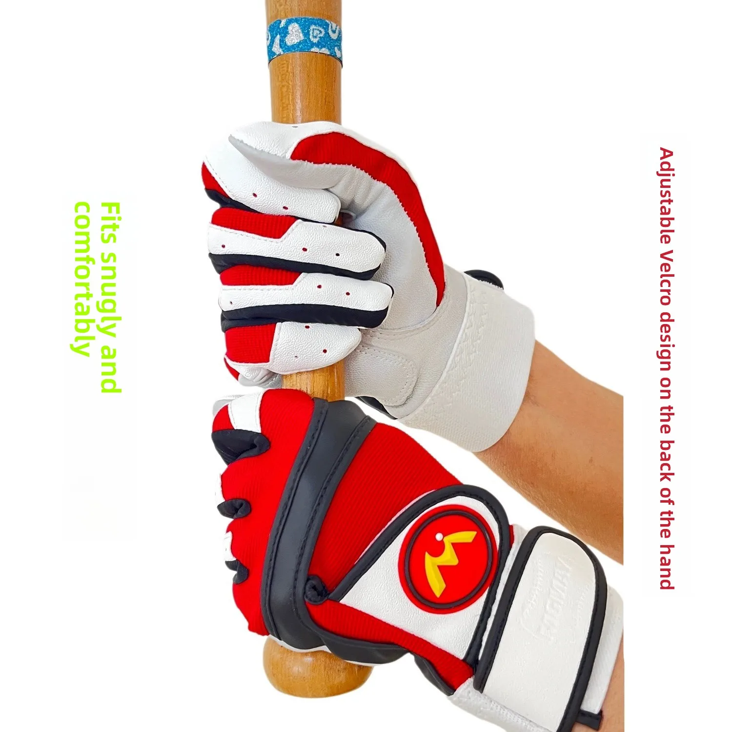 Leather Baseball Batting Gloves Ultra-synthetic Model Washable Children's Little League Adults' Softball Gloves Non- view 2