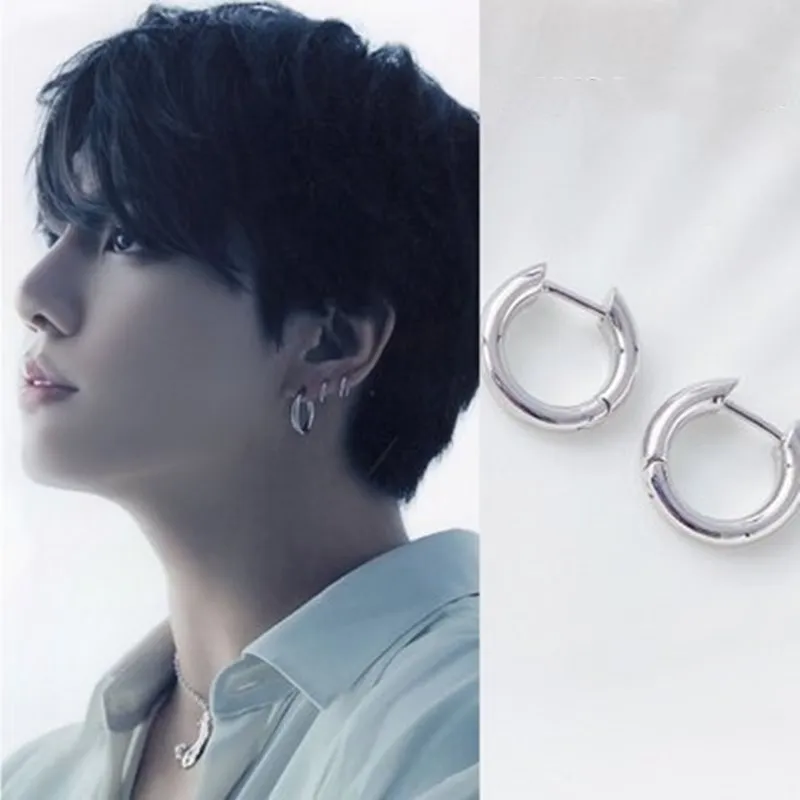 

2022 KPOP New JK Same Style Frosted Circle Earrings with Letter Design INS Trend Retro Accessories KPOP Women's Jewelry Gift