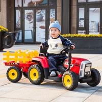 Remote Children's Dual Motors with LED Lights Four Wheel Rechargeable Battery Tractor with Two Speed , Detachable Rear Bucket