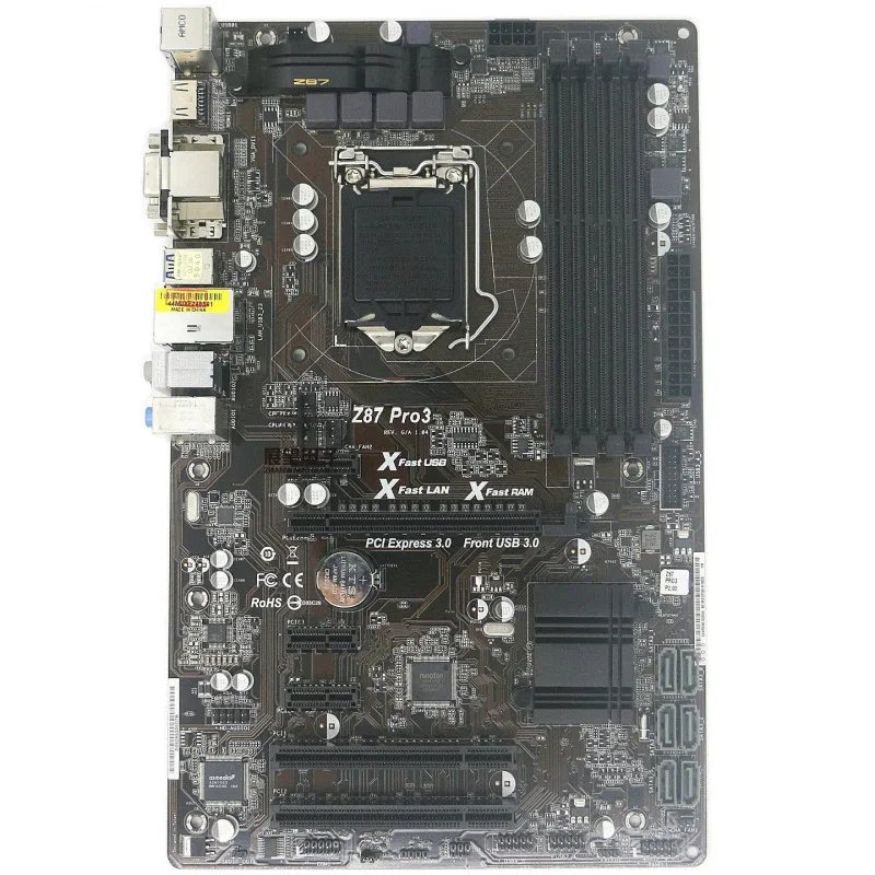 

new The for ASROCK Z87 PRO3 motherboard supports 1150-pin fourth-generation I3, I5, i7 cpus and DDR3