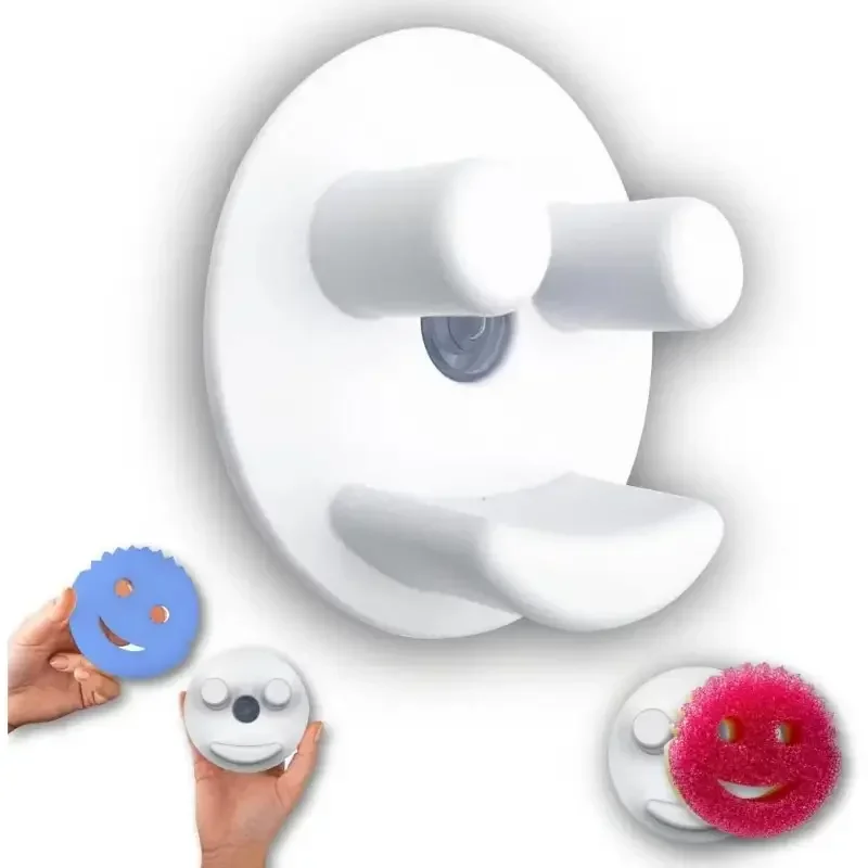 1 يبتسم الإسفنج كتيفة ثابتة تخزين الحاويات شفط كأس بالوعة المطبخ الحمام صندوق تخزين. #1