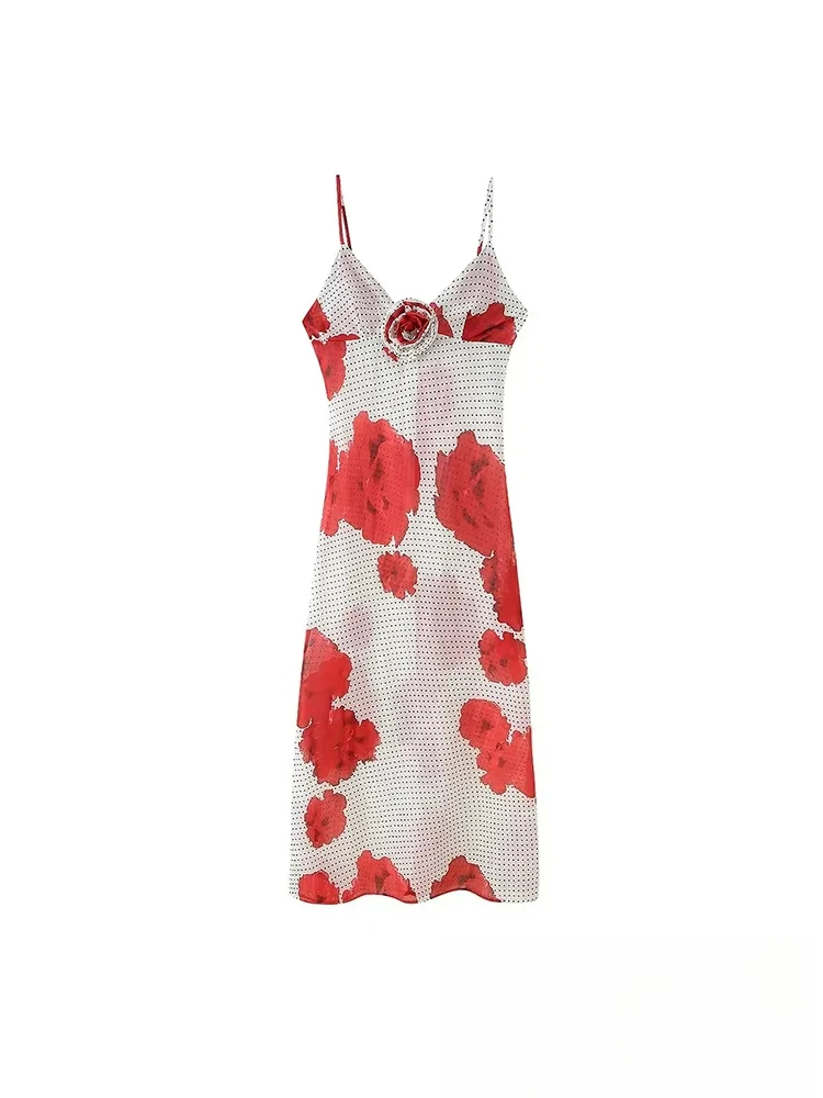 ชุดเดรสยาวสไตล์เซ็กซี่ชายหาด แบรนด์ KONDALA ลายดอกไม้ แขนกุด ซิป ดีไซน์เข้ารูป แฟชั่นฤดูใบไม้ผลิ-ฤดูร้อน 2025 ชุดเดรสหรูหรา