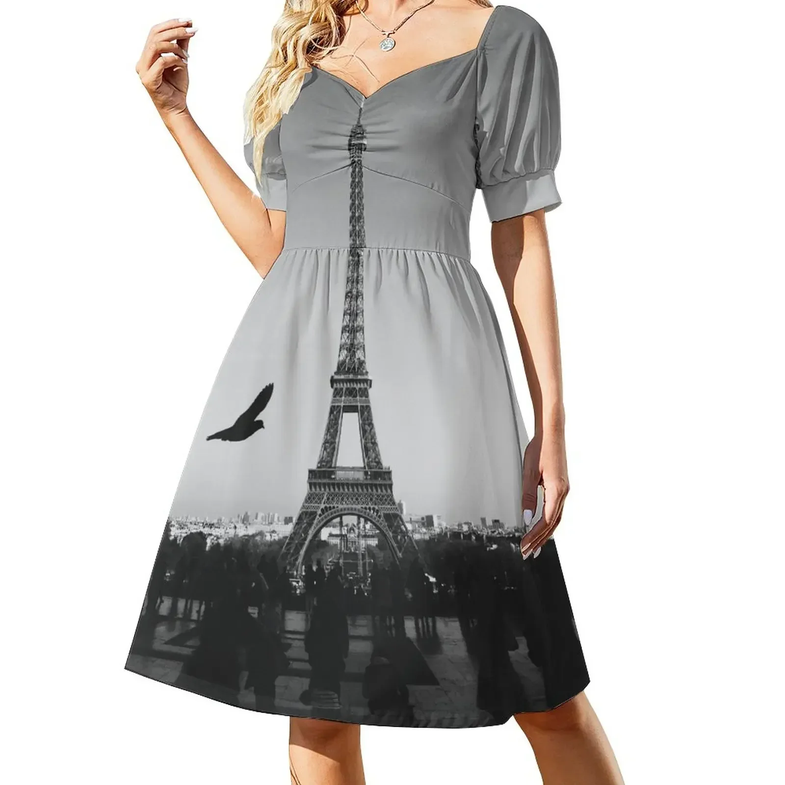 Eifel Tower Black & White Sleeveless Dress cute dress Dress woman party evening elegant luxury celebrity