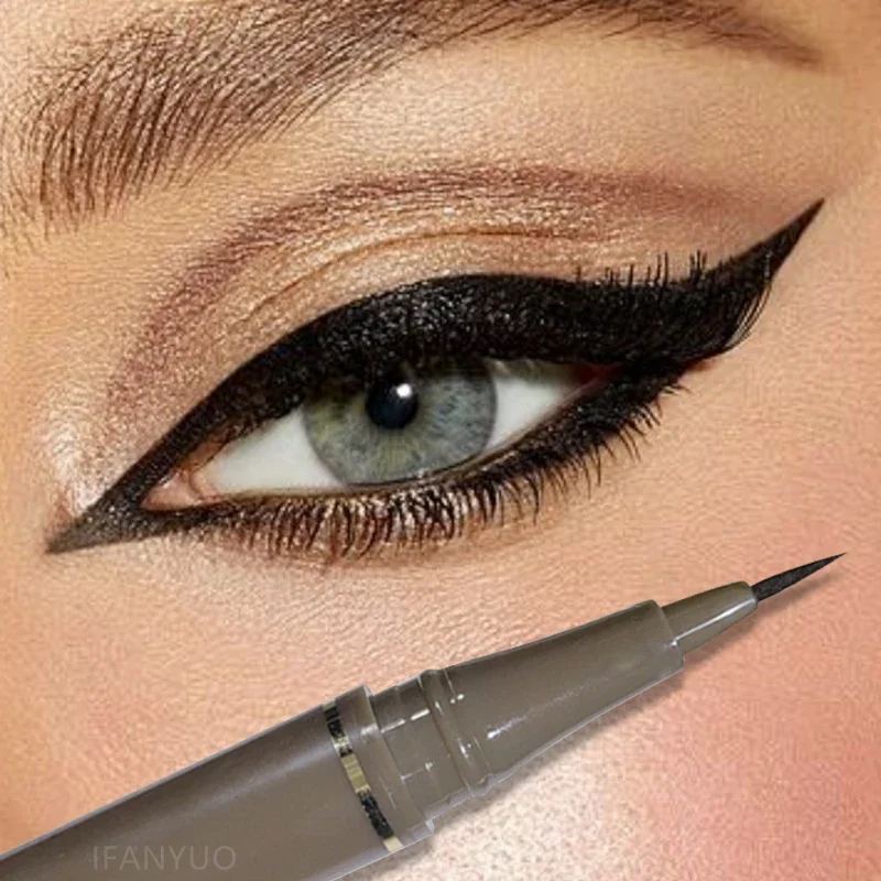 رقيقة جدا مقاوم للماء الكحل السائل مقاوم للعرق دائم وغير ملطخ سريعة الجافة السلس العين اينر أسود براون رمش القلم