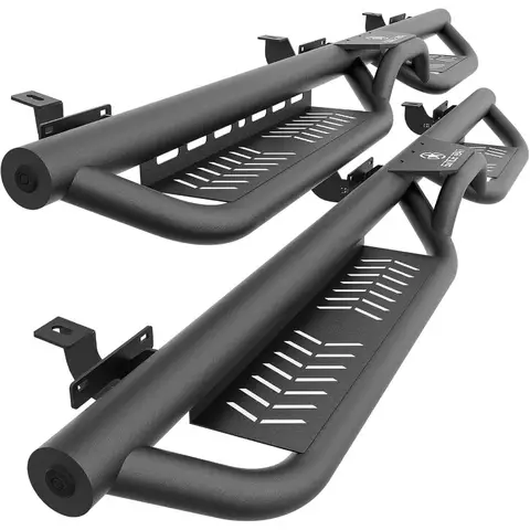 HeavyDuty Steel Running Boards with Two Stairs Design for 20072018 Jeep Wrangler JK JKU Unlimited 4 Doors Bolton Side Steps wit