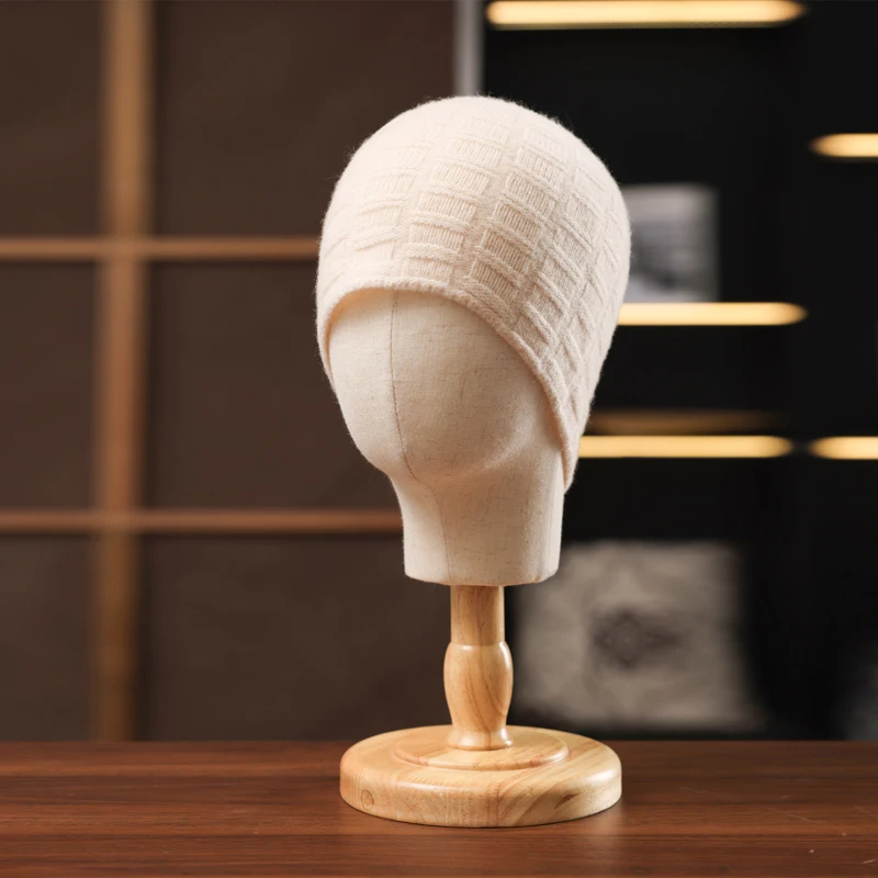 النساء 100% الكشمير الخالص شبكة قبعة متماسكة شتاء دافئ لينة أنيق تنوعا محكم خفيفة الوزن الطقس البارد التبعي #3