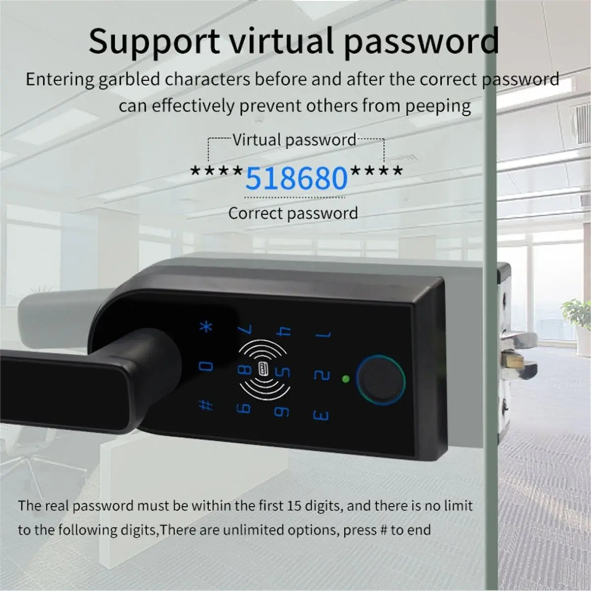 giftnew TTLOCK Smart Door Lock Push Inside Partition Home Security with Handle APP Fingerprint, Password, Card and Key to Unlock