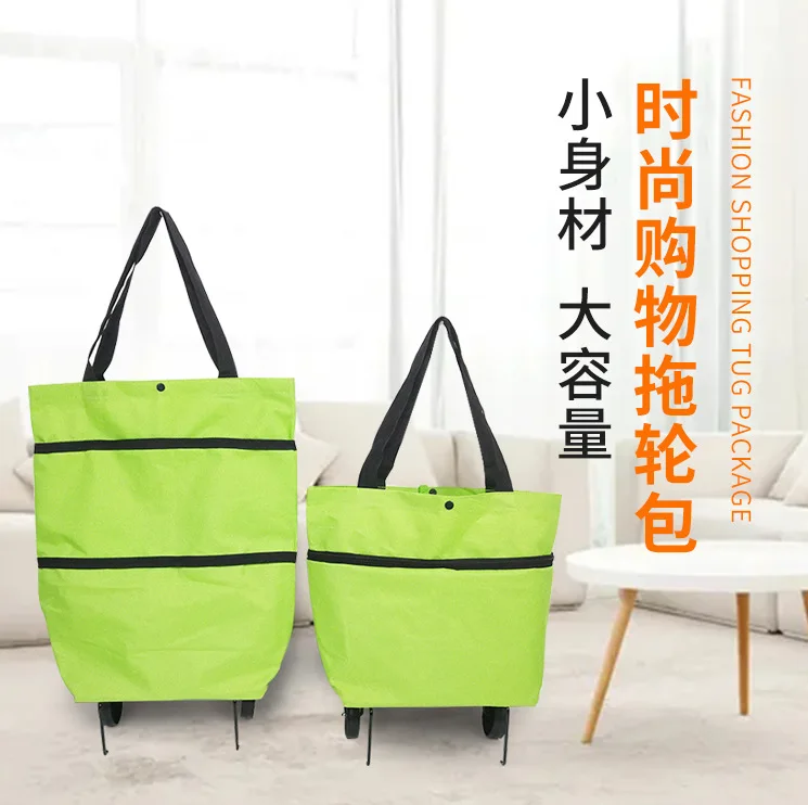 

Folding Shopping Bag, Buy Food Trolley, On Wheels, Vegetables Organizer, Portable Bag, New