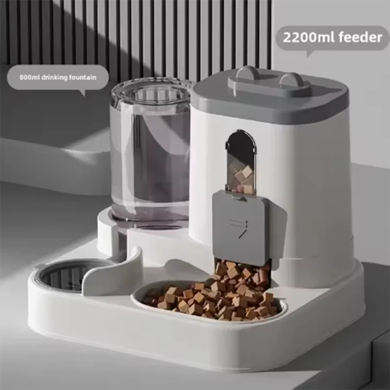 Alimentador automático 2 en 1, cuenco de comida para perros y dispositivo de alimentación de agua, dispensador de comida grande para mascotas, accesorios para cuencos para cachorros y gatitos