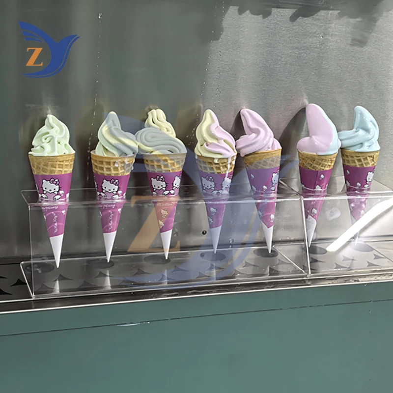 Ice Cream Machine ZY-370 Soft Maker Seven Flavors Commercial Vertical Automatic Stainless Steel Large Capacity Dessert Snacks