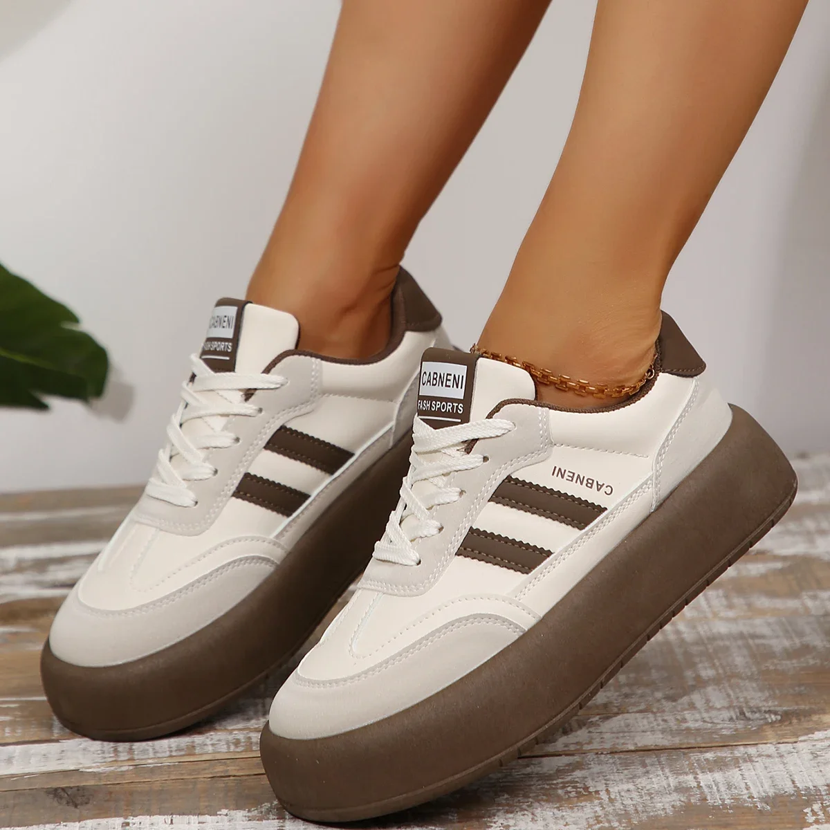 Mulher Marrom Es Tênis Primavera Outono Sola Grossa Sapatos Casuais Sola Macia Dentro Aumentar Tênis De Treinamento Zapatos De Mujer